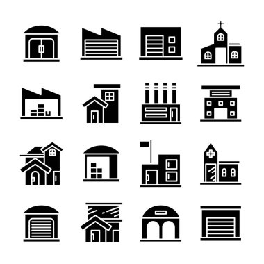 Bina kümesi, kule şehir simgeleri vektörü