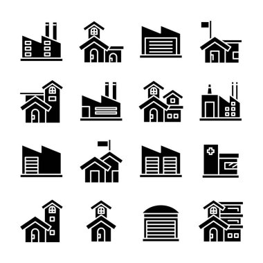 Bina kümesi, kule şehir simgeleri vektörü