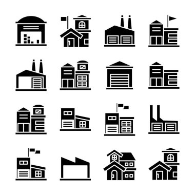 Bina kümesi, kule şehir simgeleri vektörü