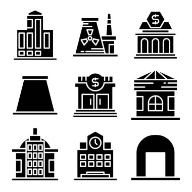 bina, kule şehir simgeleri vektörü