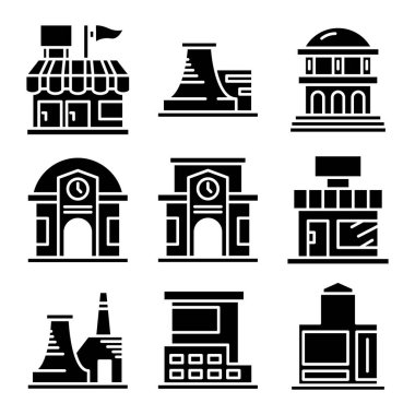 bina, kule şehir simgeleri vektörü