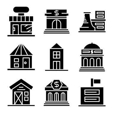 bina, kule şehir simgeleri vektörü