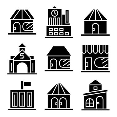 bina, kule şehir simgeleri vektörü