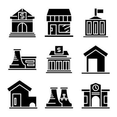 bina, kule şehir simgeleri vektörü