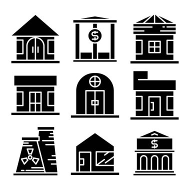 bina, kule şehir simgeleri vektörü