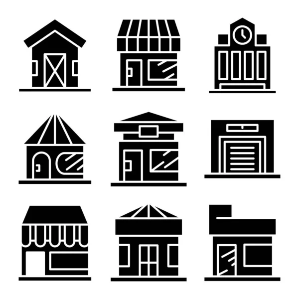 Building Tower City Icons Vector — Stock Vector