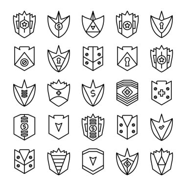 kalkan, rozet ve simgeler satır tasarımı