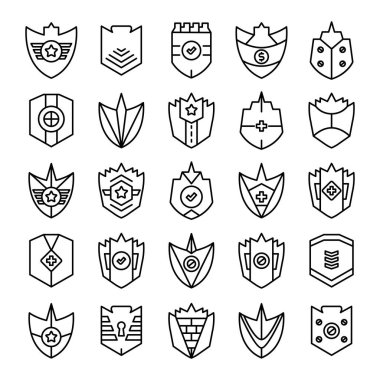 kalkan, rozet ve simgeler satır tasarımı