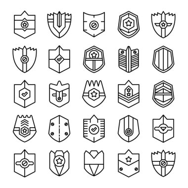 kalkan, rozet ve simgeler satır tasarımı