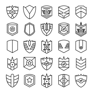 kalkan, rozet ve simgeler satır tasarımı