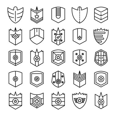 kalkan, rozet ve simgeler satır tasarımı