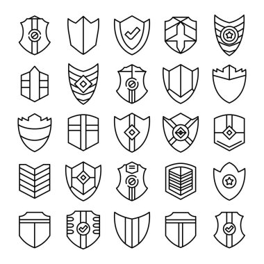 kalkan, rozet ve simgeler satır tasarımı