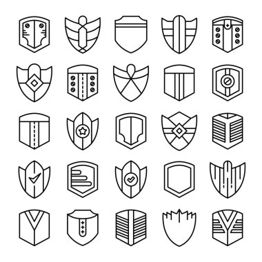 kalkan, rozet ve simgeler satır tasarımı