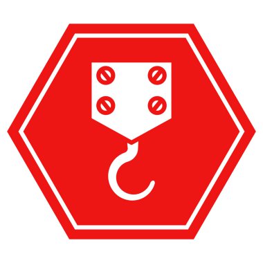 Endüstriyel vinç kancası kırmızı uyarı vektörü