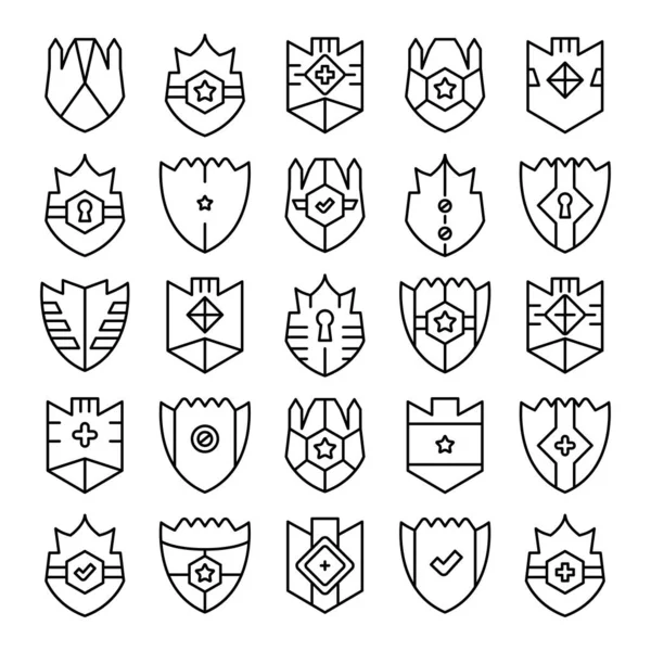 Иконки Щитов Значков Знаков Отличия — стоковый вектор