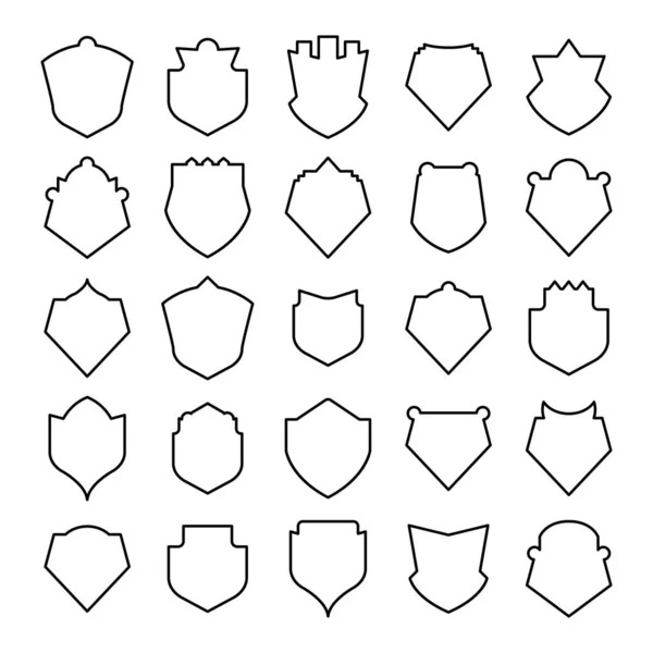 Schild Badge Insigne Pictogrammen Set Line Design — Stockvector