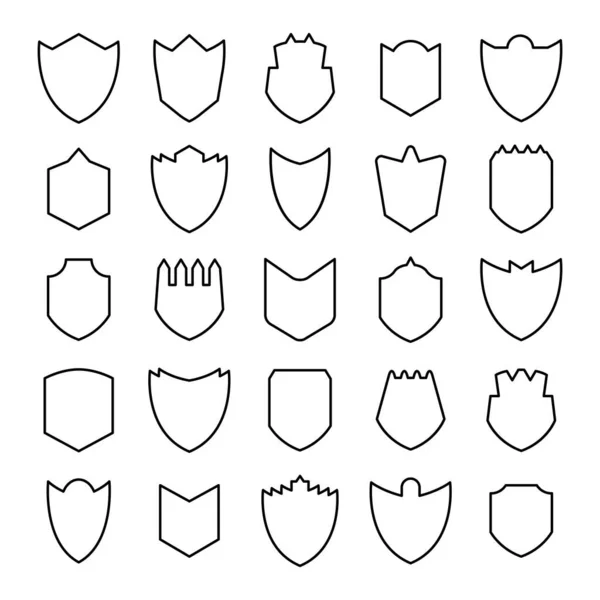 Schild Badge Insigne Pictogrammen Set Line Design — Stockvector