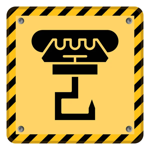 Aufzug Oder Kranhaken Symbol Gelbe Beschilderung — Stockvektor
