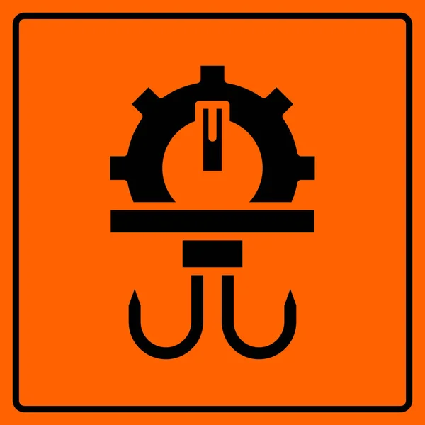 Промисловий Гак Крана Червоний Символ Обережності Вектор — стоковий вектор
