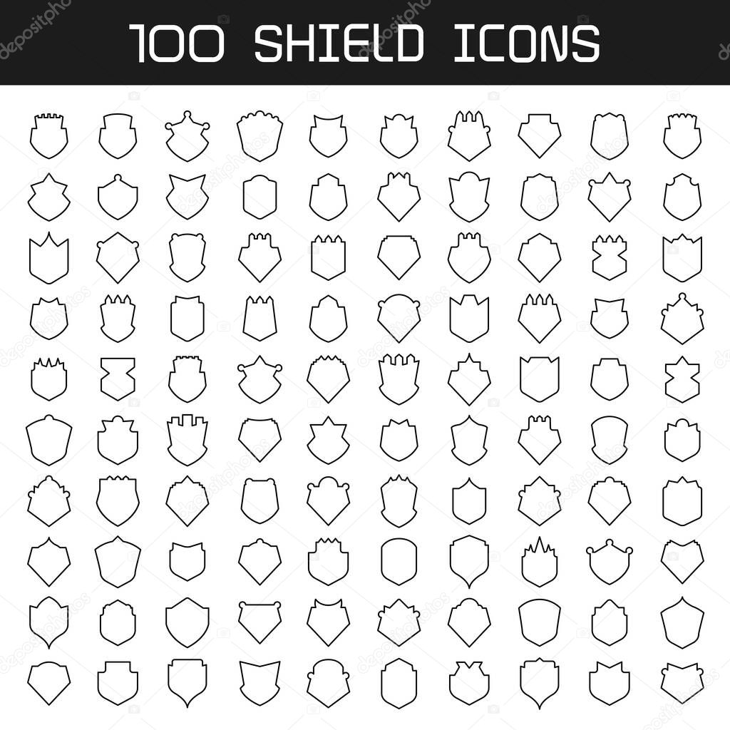 big set of shield, badge and insignia icons