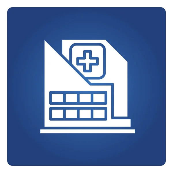 Ziekenhuis Pictogram Blauwe Achtergrond — Stockvector