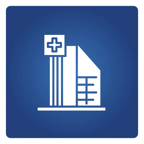 Ziekenhuis Pictogram Blauwe Achtergrond — Stockvector