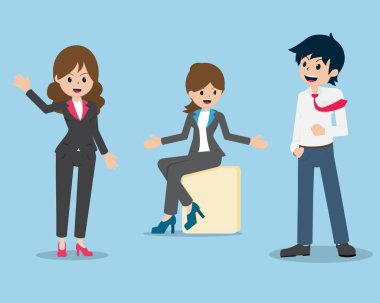 Maaşlı Adam 01, yakın, eğlenceli ve arkadaş canlısı meslektaşları ve iş arkadaşlarıyla konuşun. Mutlu Ofis