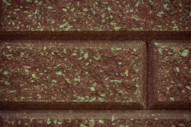 Kırmızı tuğla duvar arkaplanı, yakın plan.