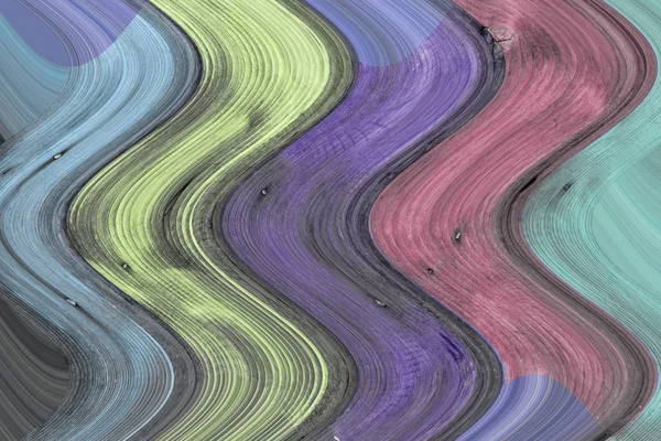 カラフルな背景として虹の色。木製の波状の背景 — ストック写真
