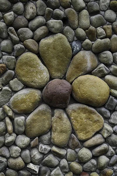 Flower carving decorated stone wall.