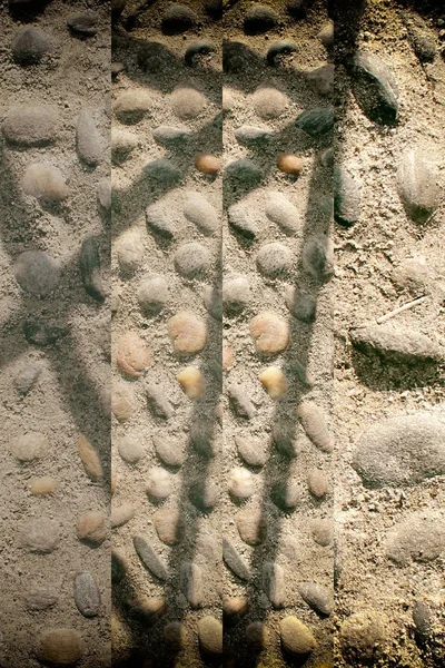 Grijze muur steen grunge achtergrond, rots textuur met schaduw — Stockfoto