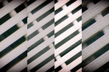 Soyut kafes arka plan beyaz renk Modern plastik kesik çizgiler