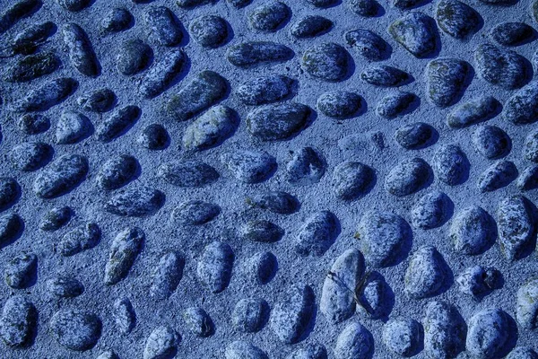 Azul Bonita Imagen Fondo Guijarros Rocas Redondas Textura — Foto de Stock