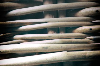 Hasır bambu rattan çit, arka plan, doku, web veya mobil tasarım kullanmak için ahşap yüzey