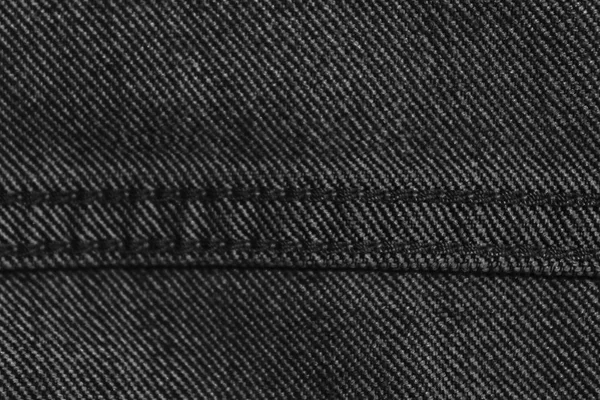 Textura monocromática Denim com costura para fundo de jeans — Fotografia de Stock