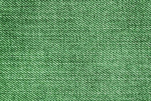 Yeşil kot makro doku denim arka planı için — Stok fotoğraf