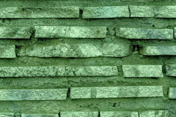 그런 지 음영 가문비나무 벽돌 벽 텍스처, 돌, 바위 표면의 배경 — 스톡 사진