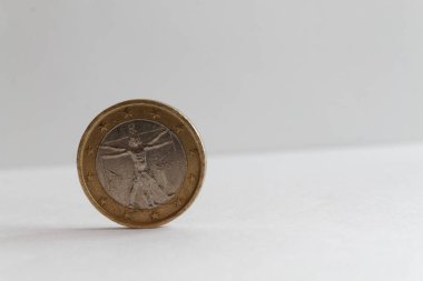 Bir euro para izole beyaz arka planda mezhebi bir euro - arka yüzüne mi