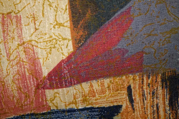 Fragment tkaniny retro kolorowy gobelin z rocznika ornament przydatne jako tło — Zdjęcie stockowe