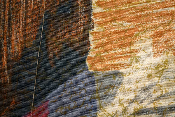 Retro renkli Goblen Tekstil ile vintage süsleme arka plan olarak yararlı parçası — Stok fotoğraf