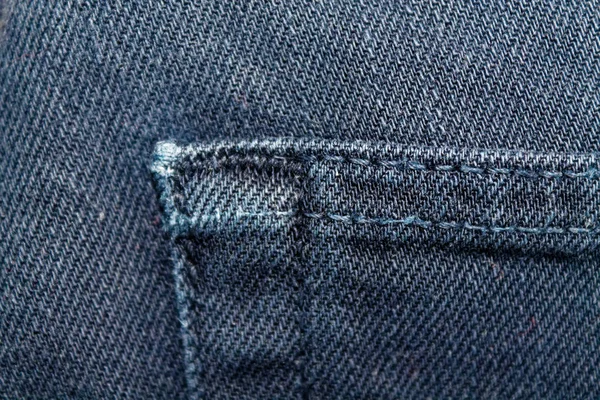 Saku jeans biru usang Tekstur Denim, latar belakang makro untuk situs web atau perangkat seluler — Stok Foto