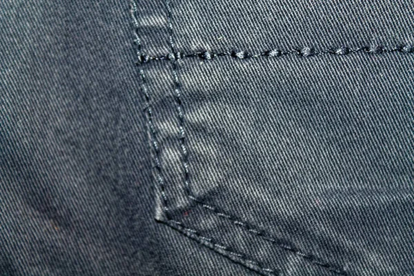 Застаріла блакитна джинсова кишеня Джинсова текстура, макрофон для веб-сайту або мобільних пристроїв — стокове фото