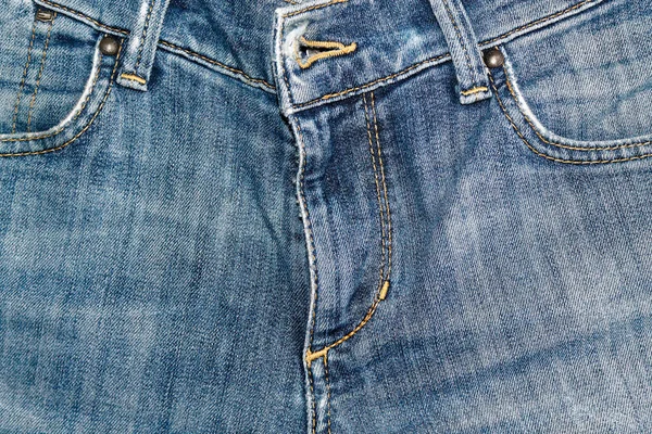 Closeup modré džíny zástěru, Denim textury, pozadí makro pro web nebo mobilní zařízení — Stock fotografie
