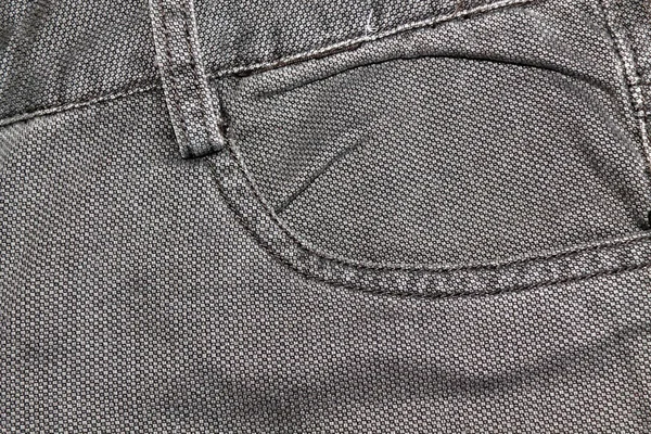 Podrobné detailní prázdné výstřední džínovina. Vintage šedé džíny s tkaničkami, dobré pro pozadí — Stock fotografie