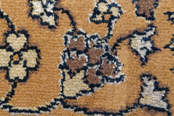 ペルシャ カーペットの質感、抽象的なマクロ飾り。中間東の伝統的なカーペット生地の背景 — ストック写真