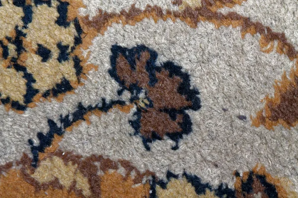 Dywan tekstury, ornament kwiat makro streszczenie. Środkowy Wschodniej tradycyjnych dywanów tkanina tło — Zdjęcie stockowe