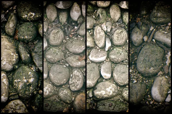 石のテクスチャ、岩石表面レベル、web サイトまたはモバイル デバイスの小石の背景 — ストック写真
