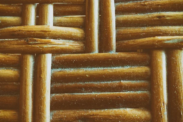 背景の麦わらの木製籐テクスチャを使用します。 — ストック写真