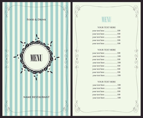 Menu voor het restaurant — Stockvector