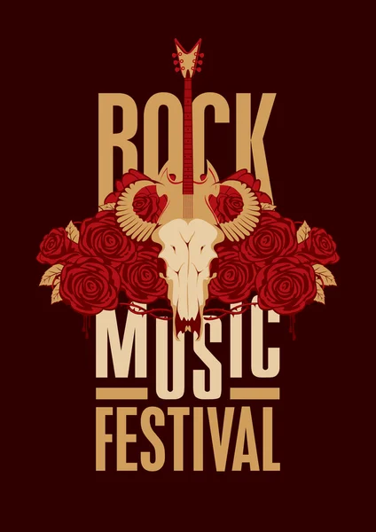 Plakát festivalu rocková hudba — Stockový vektor